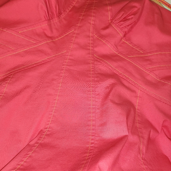 Citrine Hot Pink Vintage 2000s Y2K Fairycore Orange Threaded Dress 6 - Picture 9 of 12